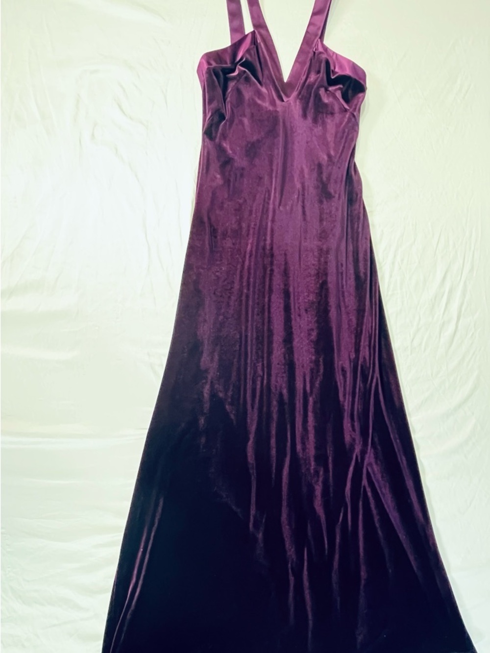 David Meister Plum Velvet Maxi Slip Dress - Picture 4 of 7